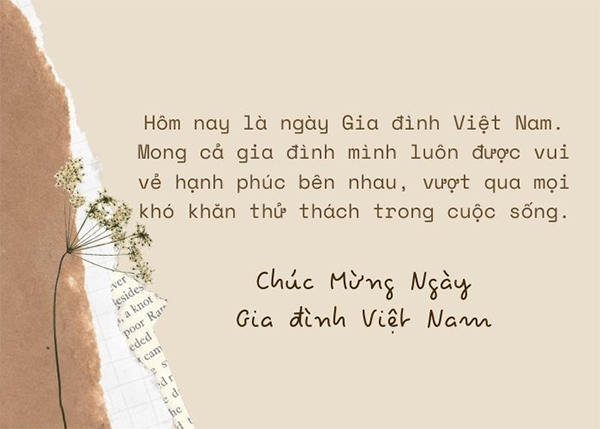 Top 20+ mẫu thiệp chúc mừng ngày Gia đình Việt Nam đẹp