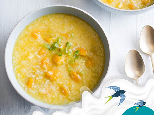 Cháo yến sào bí đỏ Cháo yến sào bí đỏ
