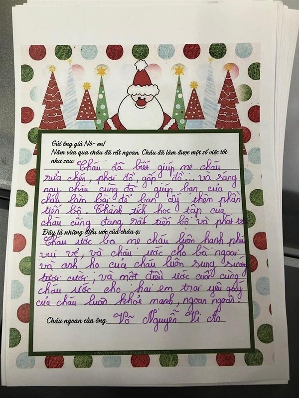 Thư gửi ông già Noel dành cho các em nhỏ nhân dịp lễ Giáng Sinh