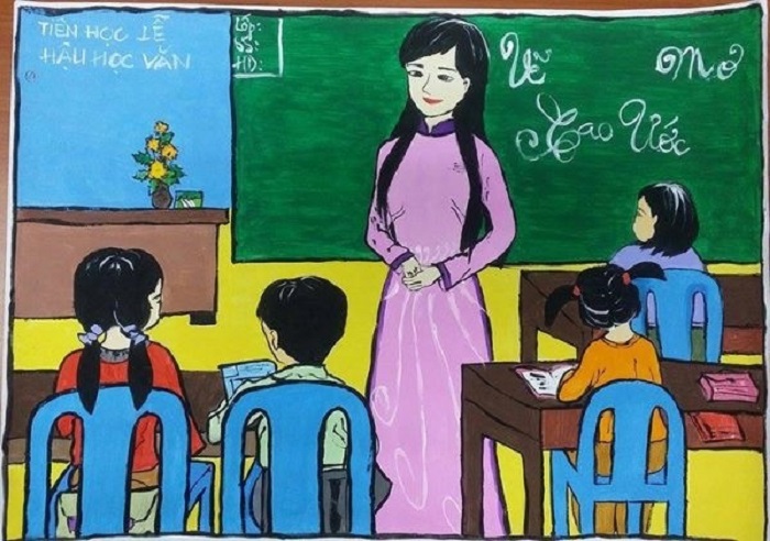 Xem hơn 48 ảnh về hình vẽ cô giáo mặc áo dài  NEC