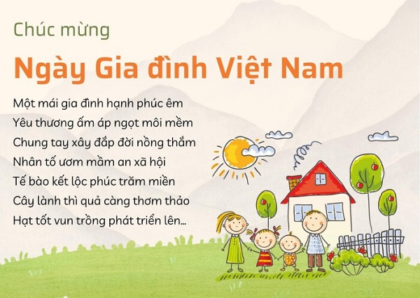 Top 20+ mẫu thiệp chúc mừng ngày Gia đình Việt Nam đẹp