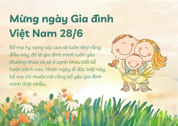 Top 20+ mẫu thiệp chúc mừng ngày Gia đình Việt Nam đẹp