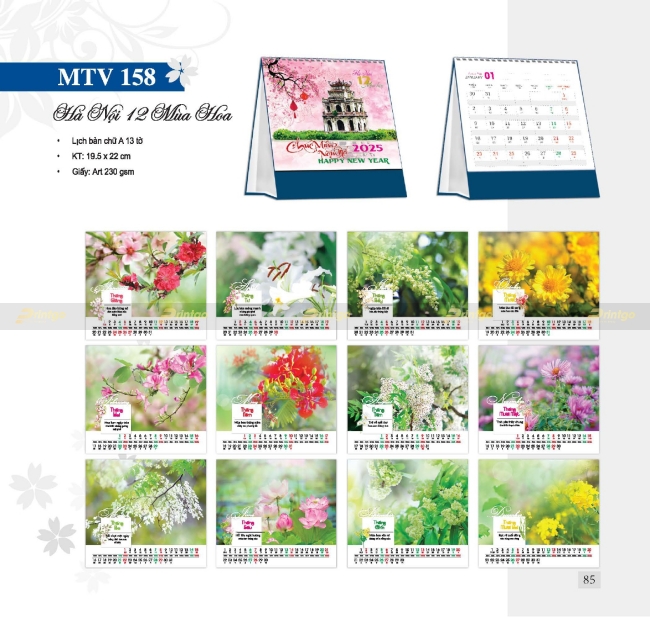 Một số mẫu lịch để bàn chữ a của nhà Mỹ Thuật Việt