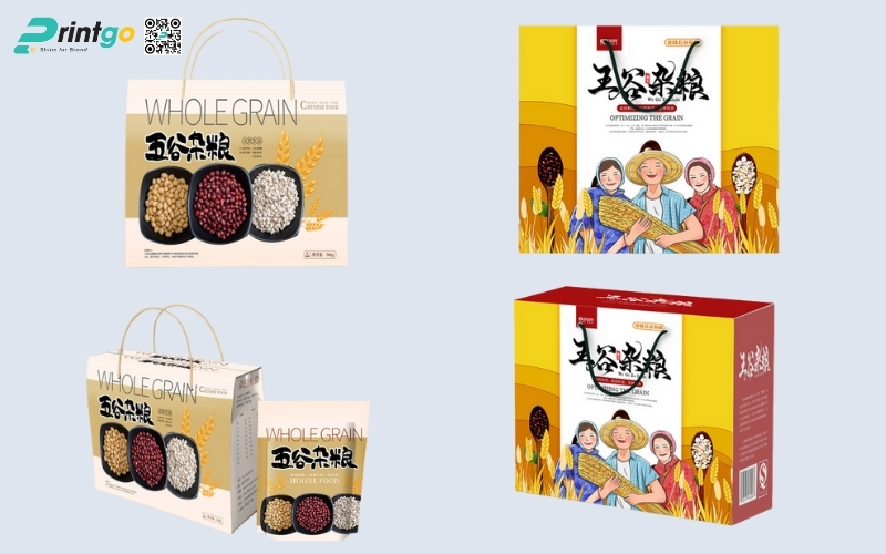 Bao bì ngũ cốc dạng túi giấy ivory đựng ngũ cốc Bao bì ngũ cốc dạng túi giấy ivory đựng ngũ cốc