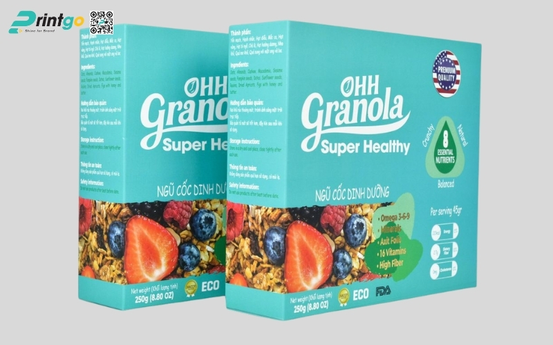 Bao bì granola dạng hộp carton mềm Bao bì granola dạng hộp carton mềm