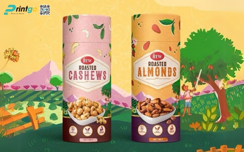 Bao bì ngũ cốc dạng giấy hình trụ tròn Bao bì ngũ cốc dạng giấy hình trụ tròn