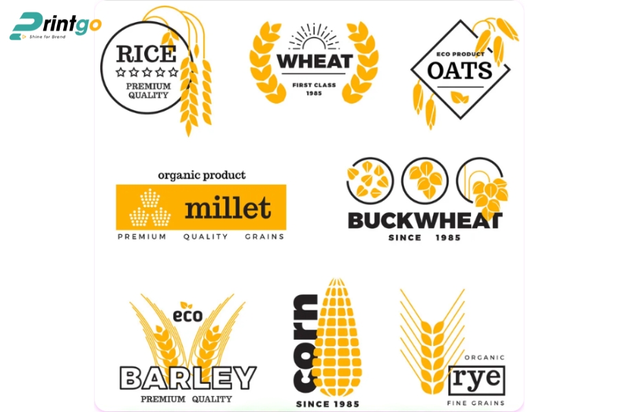 Mẫu logo gạo phá cách Mẫu logo gạo phá cách