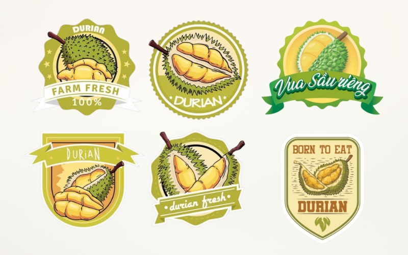 Tem xuất khẩu sầu riêng tròn dán trực tiếp lên trái Tem xuất khẩu sầu riêng tròn dán trực tiếp lên trái