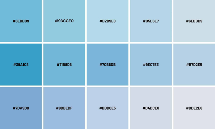 Các loại màu xanh dương