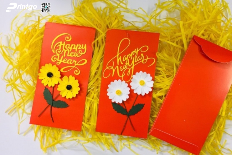 Bao lì xì hình hoa mai, hoa đào thu hút Bao lì xì hình hoa mai, hoa đào thu hút