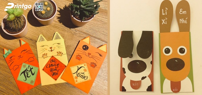 Bao lì xì hình con vật đẹp mắt Bao lì xì hình con vật đẹp mắt