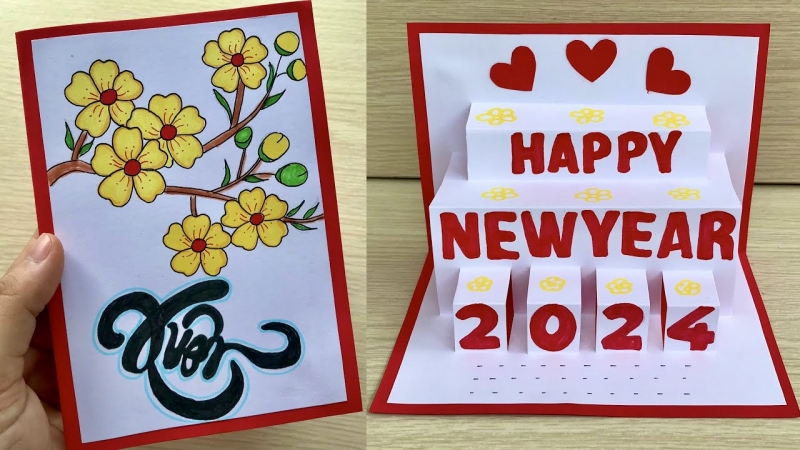 Thiệp chúc mừng năm mới hoa mai vàng chỉn chu Thiệp chúc mừng năm mới hoa mai vàng chỉn chu