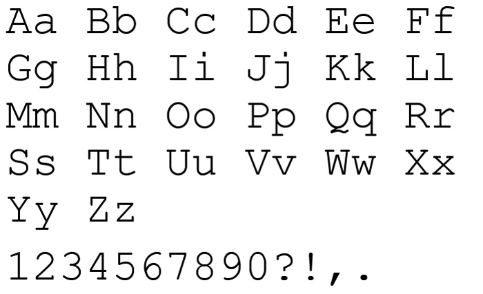 font chữ in hóa đơn courier new
