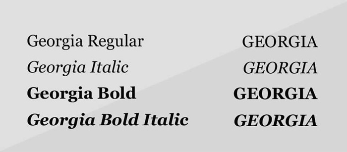 font chữ in hóa đơn Georgia