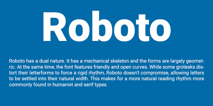font chữ in hóa đơn Roboto