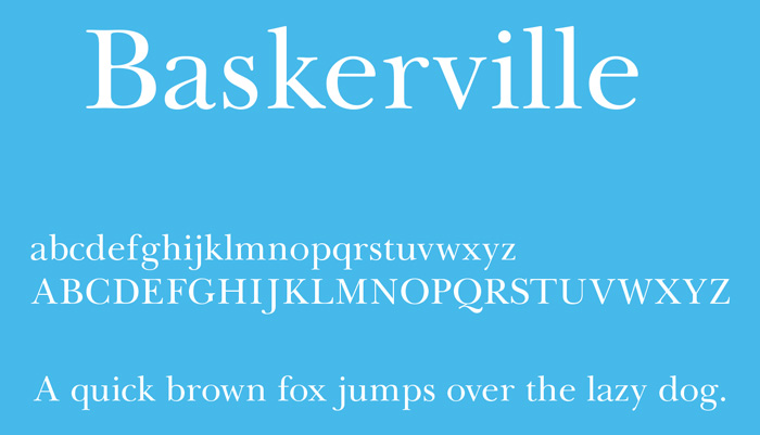 Font chữ in sách Baskerville