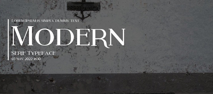 Font chữ in sách Modern Serif