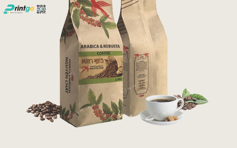 Mẫu in bao bì cà phê dạng túi kraft Mẫu in bao bì cà phê dạng túi kraft