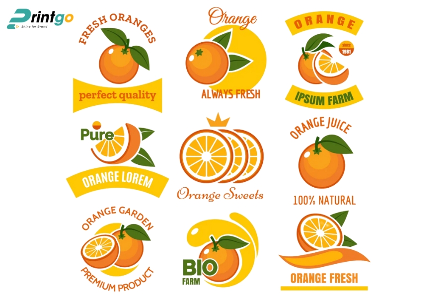 Bộ logo nông sản gam màu cam Bộ logo nông sản gam màu cam