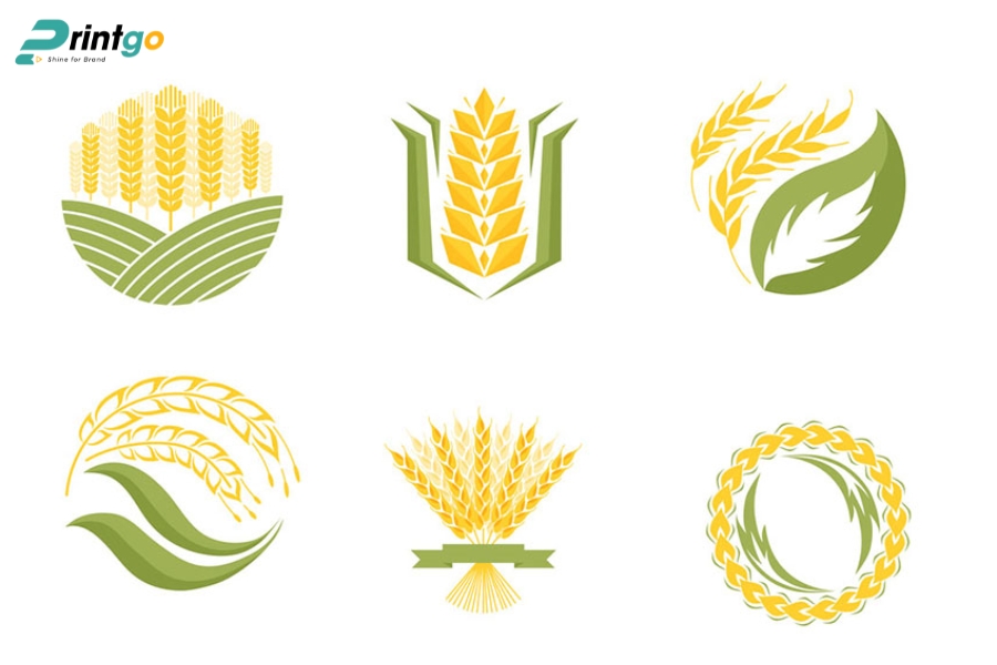 Bộ logo nông sản gam màu vàng Bộ logo nông sản gam màu vàng