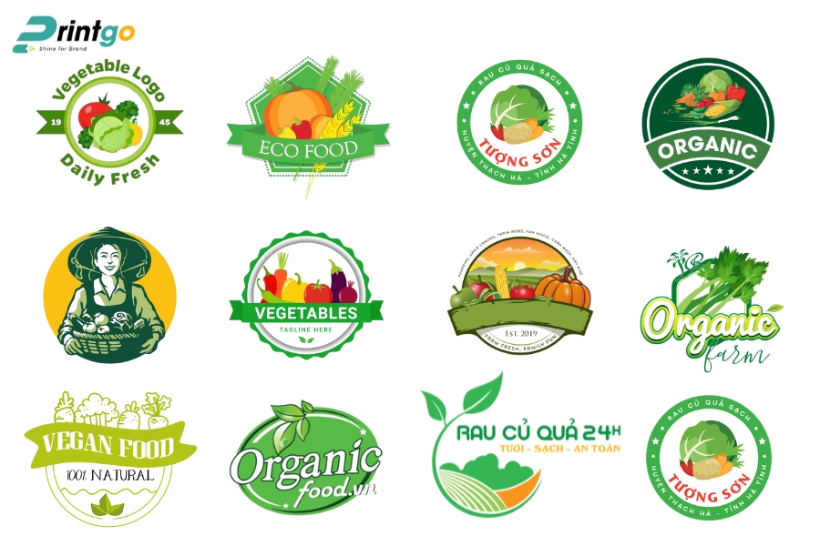 Logo nông sản dành cho ngành hàng rau củ sạch Logo nông sản dành cho ngành hàng rau củ sạch