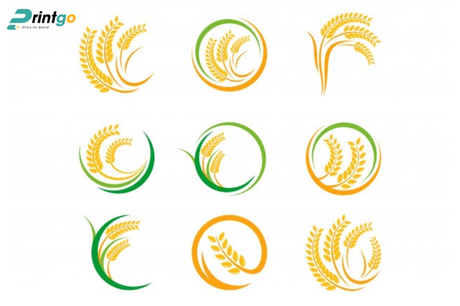 Logo nông sản cho sản phẩm lúa gạo Logo nông sản cho sản phẩm lúa gạo