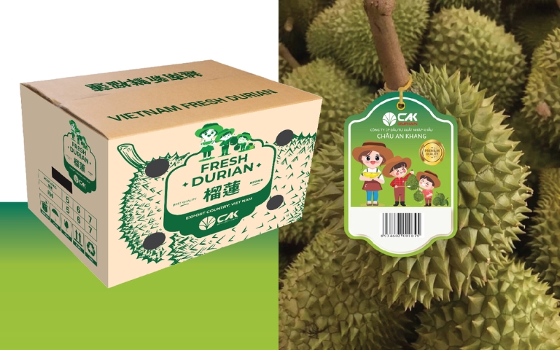 Tem dán cuống sầu riêng hoặc bao lưới Tem dán cuống sầu riêng hoặc bao lưới