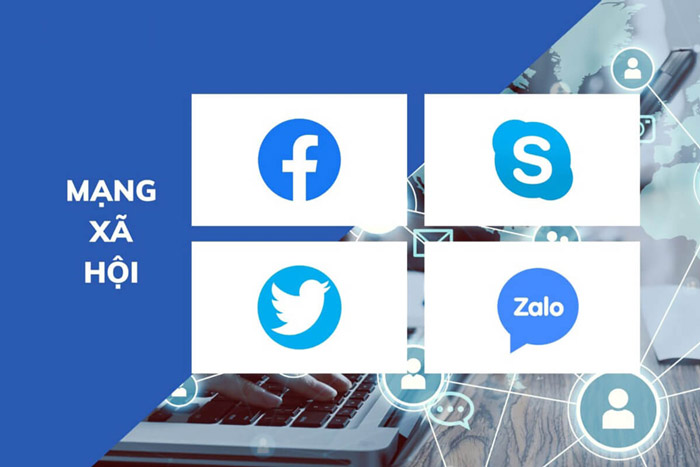 Màu xanh dương trong thiết kế logo mạng xã hội