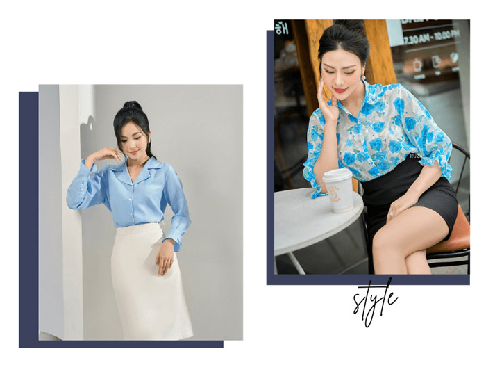 Phối đồ màu xanh dương thời trang