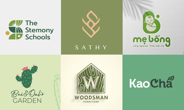 ứng dụng màu xanh lục trong thiết kế logo