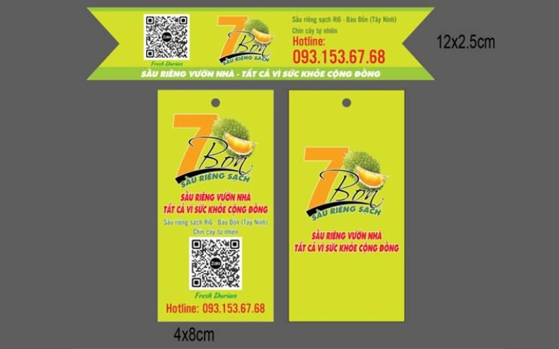 Tem dán cuống sầu riêng hoặc bao lưới Tem dán cuống sầu riêng hoặc bao lưới