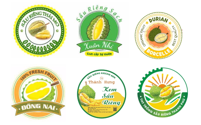 Tem xuất khẩu sầu riêng tròn dán trực tiếp lên trái Tem xuất khẩu sầu riêng tròn dán trực tiếp lên trái