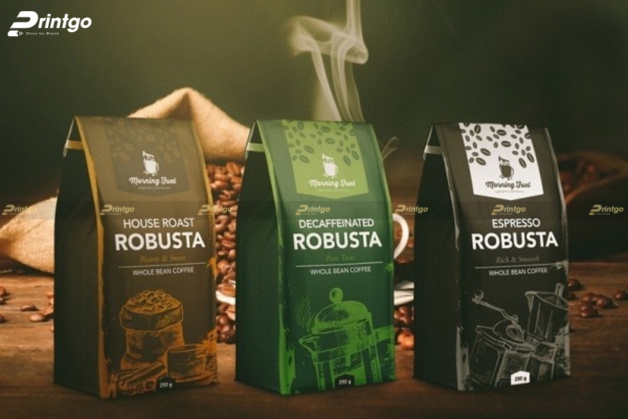 Mẫu thiết kế bao bì cà phê phân theo từng hương vị Mẫu thiết kế bao bì cà phê phân theo từng hương vị