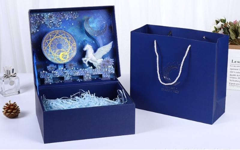 Hộp trung thu 3D dạng hộp nắp nam châm Hộp trung thu 3D dạng hộp nắp nam châm