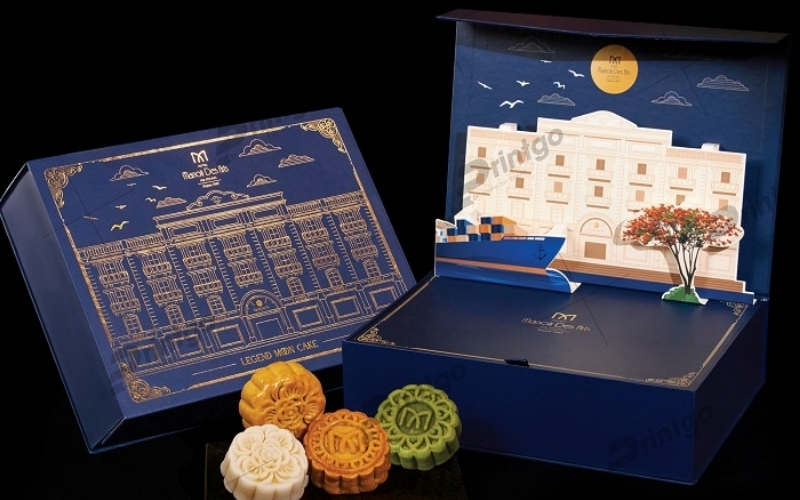 Hộp trung thu 3D dạng hộp nắp nam châm Hộp trung thu 3D dạng hộp nắp nam châm