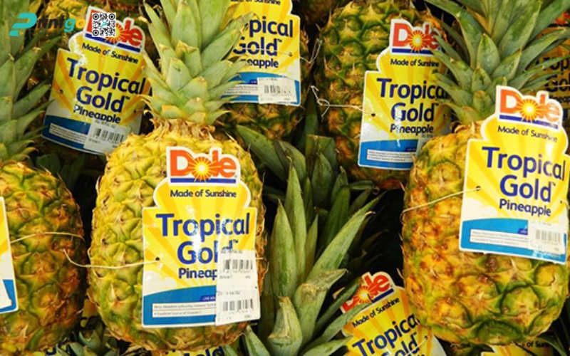 Mẫu in tem dứa xuất khẩu dán quả Mẫu in tem dứa xuất khẩu dán quả