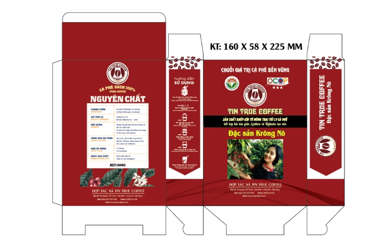 Kích thước & hình dạng in bao bì cafe Kích thước & hình dạng in bao bì cafe