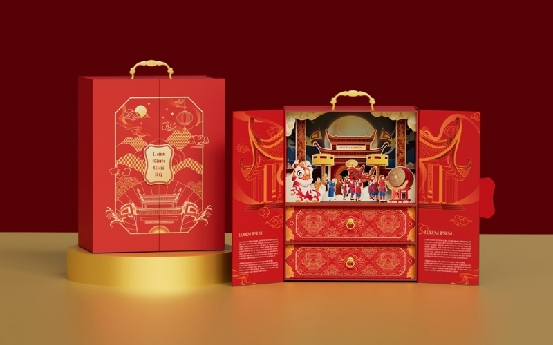 Hộp trung thu 3D dạng cánh bướm Hộp trung thu 3D dạng cánh bướm