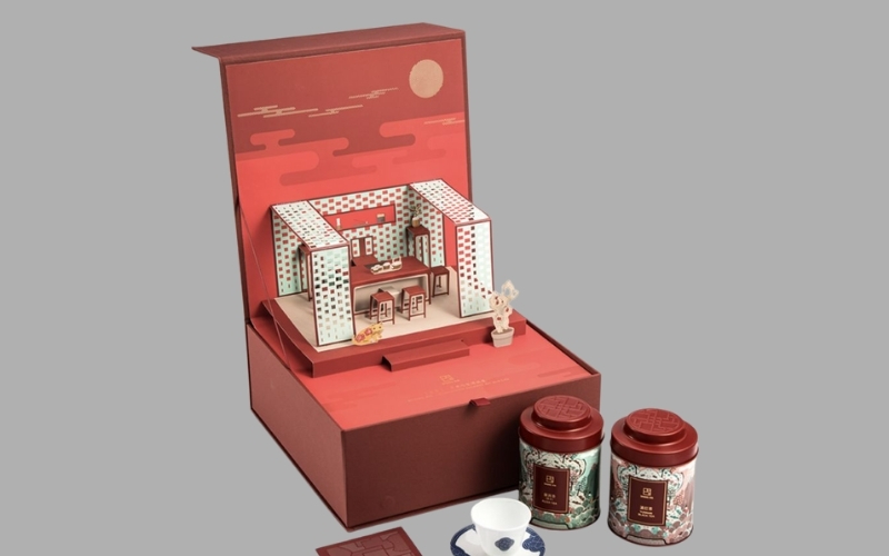 Hộp trung thu 3D dạng hộp nắp nam châm Hộp trung thu 3D dạng hộp nắp nam châm