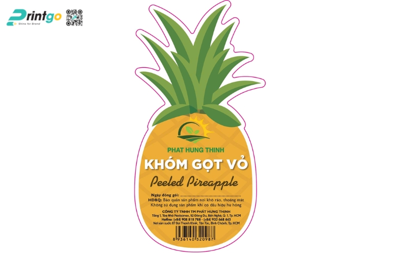 Mẫu in tem dứa xuất khẩu dán quả Mẫu in tem dứa xuất khẩu dán quả