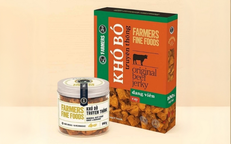 Mẫu tem nhãn bò khô thiết kế tối giản Mẫu tem nhãn bò khô thiết kế tối giản