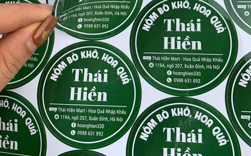 Mẫu tem nhãn bò khô thiết kế tối giản Mẫu tem nhãn bò khô thiết kế tối giản