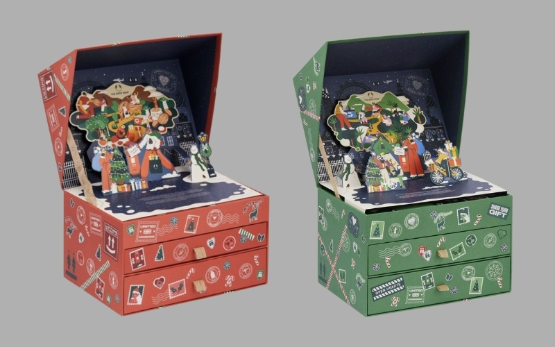 Hộp trung thu 3D dạng hộp nắp âm dương Hộp trung thu 3D dạng hộp nắp âm dương