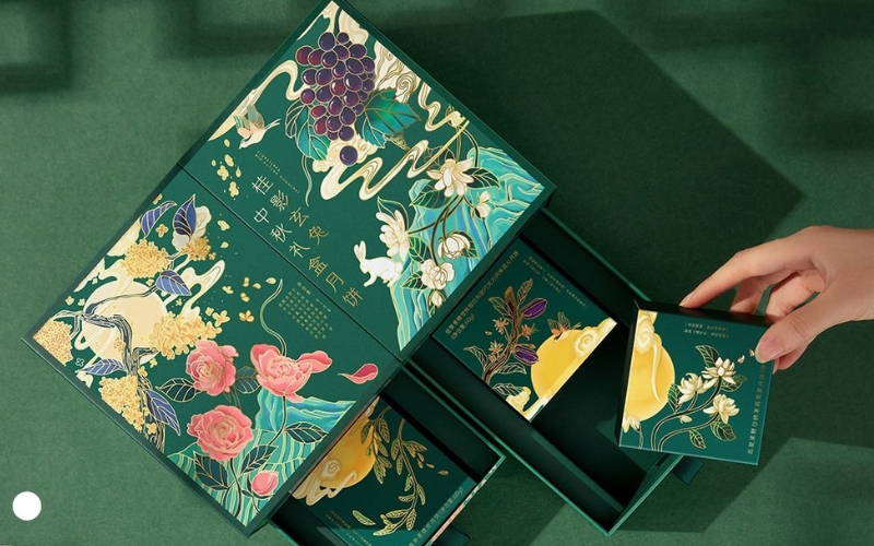 Chất liệu giấy in hộp trung thu 3D Chất liệu giấy in hộp trung thu 3D