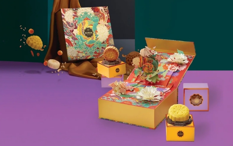 Hộp trung thu 3D dạng hộp nắp nam châm Hộp trung thu 3D dạng hộp nắp nam châm