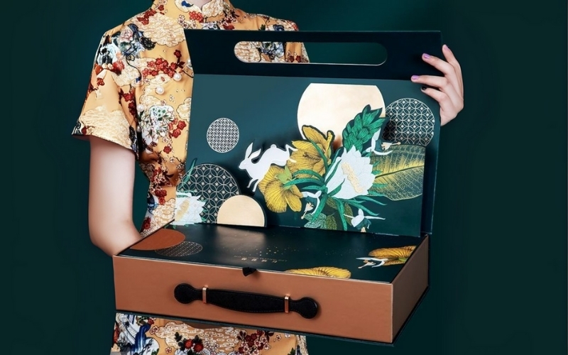 Hộp trung thu 3D dạng hộp nắp nam châm Hộp trung thu 3D dạng hộp nắp nam châm