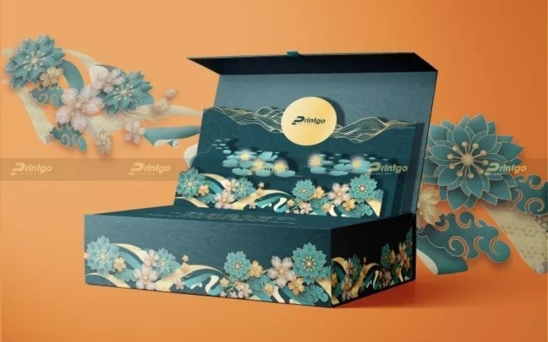Hộp trung thu 3D dạng hộp nắp nam châm Hộp trung thu 3D dạng hộp nắp nam châm