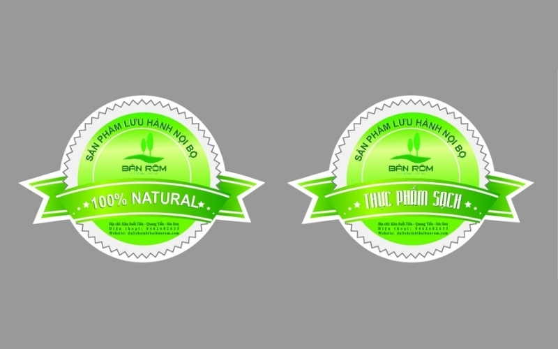 Tem nhãn rau củ dạng thương hiệu cá nhân Tem nhãn rau củ dạng thương hiệu cá nhân
