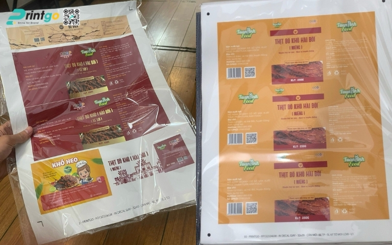 Một số mẫu tem nhãn bò khô, tem thịt sấy mà Printgo đã triển khai Một số mẫu tem nhãn bò khô, tem thịt sấy mà Printgo đã triển khai