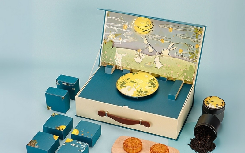 Hộp trung thu 3D dạng hộp nắp nam châm Hộp trung thu 3D dạng hộp nắp nam châm